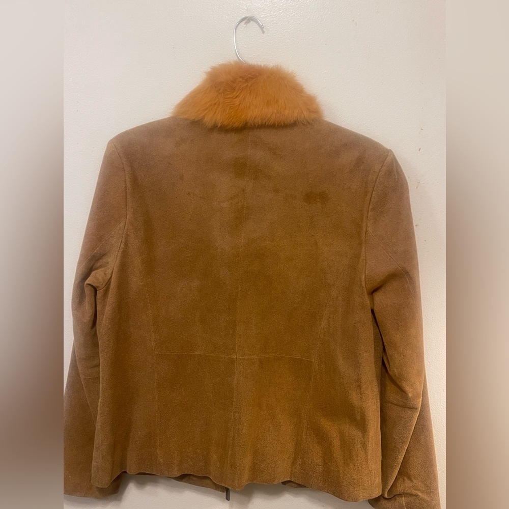 Adler Collection Vintage Leather Coat with Fur Collar Size M  Pre-Loved - Picture 7 of 12